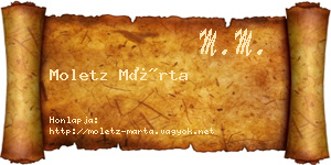 Moletz Márta névjegykártya